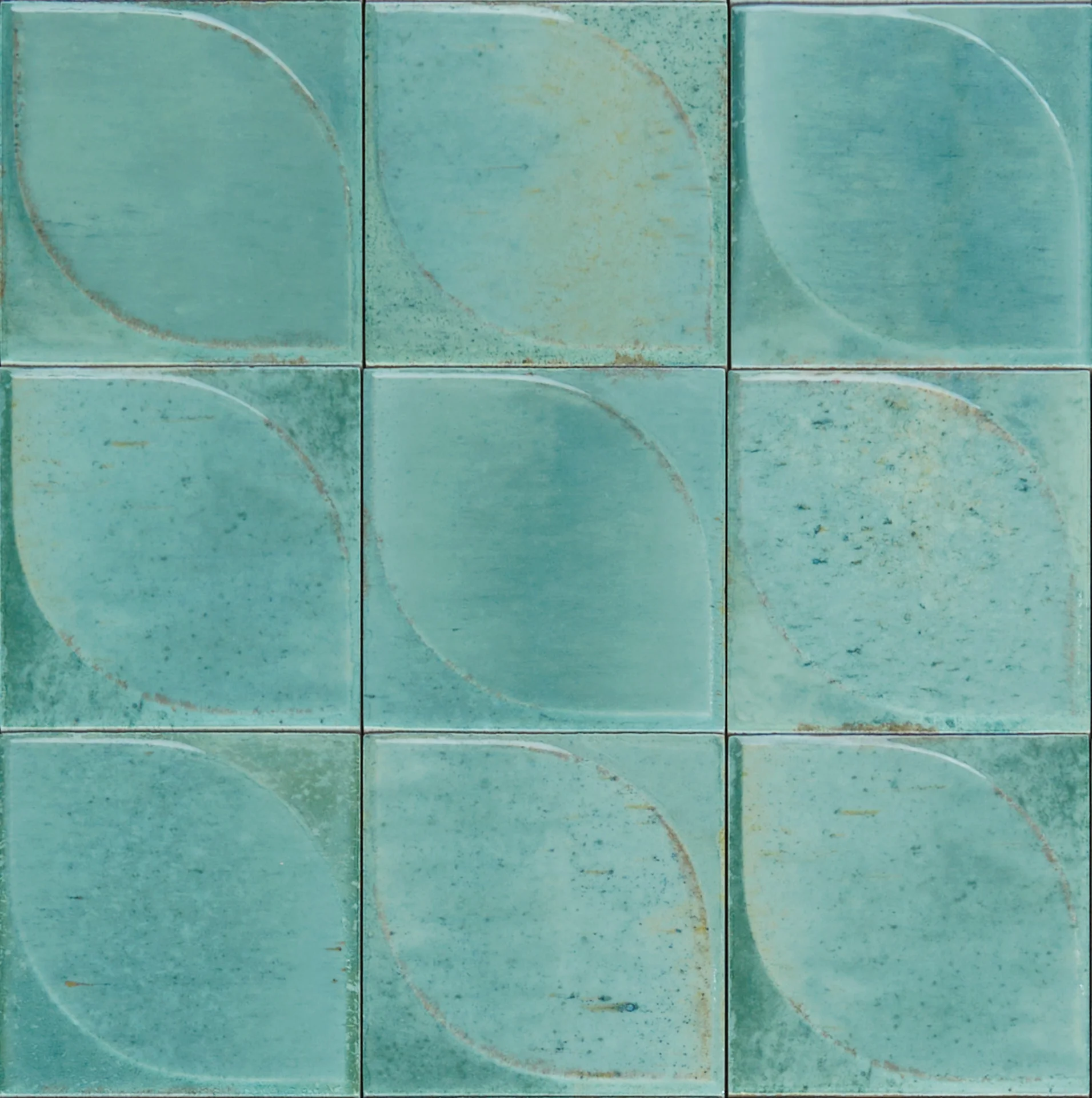 Marazzi Lume Turquoise Struttura 3D Dew Glänzend - 10x10 cm | 11.5 mm