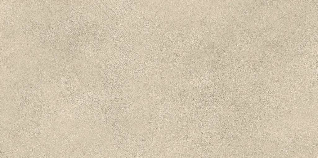 Grünstichig beige Betonoptik-Fliese 30×60 cm, matt, mit feinkörniger Oberfläche und wolkiger Lasur.