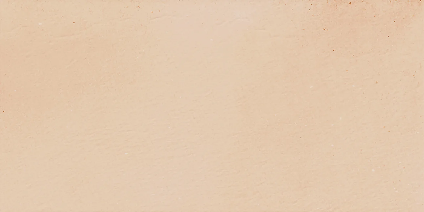 Hellbeige Fliese in Steinoptik, 15x30 cm, matte, fast einfarbige Oberfläche mit vereinzelten feinen rötlichen Sprenkeln.