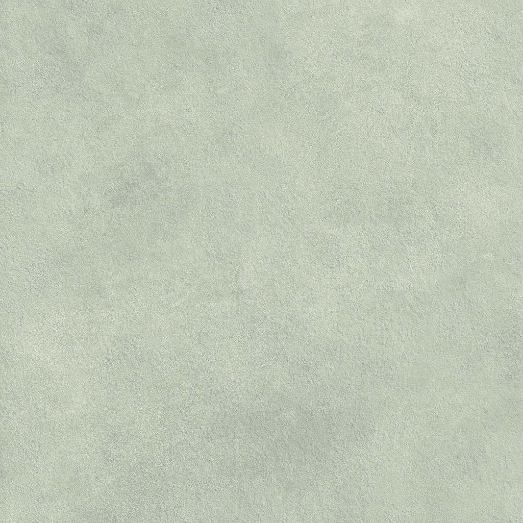 Salbeigrüne Betonoptik-Fliese 60×60 cm, matt – Flächenansicht 2 der natürlichen Schattierungsvariation.