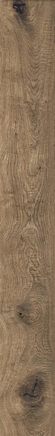 Lange Diele 22,5×180 cm hochkant in mittelbrauner Eichenoptik, matte Oberfläche, sichtbare Maserung, weißer Hintergrund.