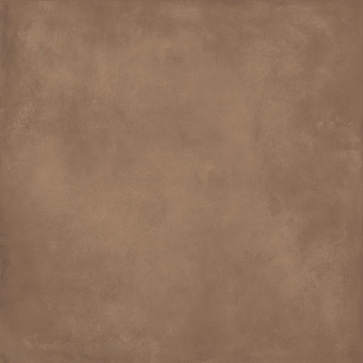 Mittelbraune Fliese in Cotto-Optik, 120×120 cm, matt, mit wolkig-erdiger Tonstruktur über die ganze Fläche