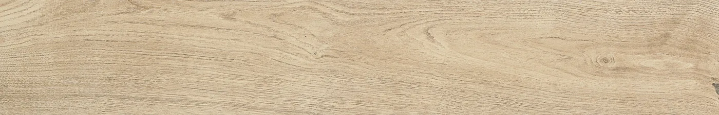 Holzoptik-Diele 14,5x90 cm in hellem Beige mit gleichmäßiger ruhiger Maserung und zarten Farbschwankungen.