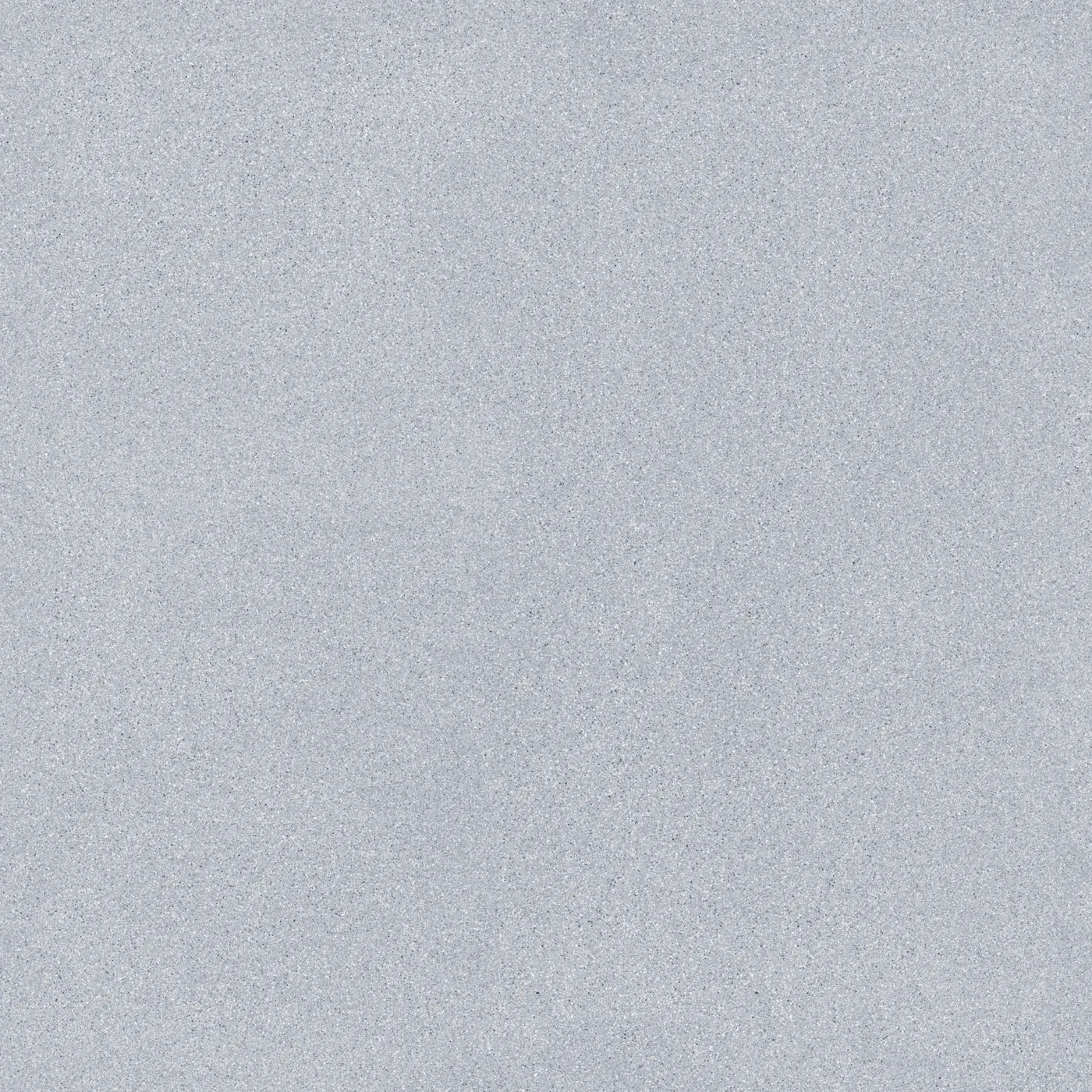 Silbergraue Betonoptik-Fliese 60x60 cm mit dichter, gleichmäßiger Salz-und-Pfeffer-Körnung und kühlem Grundton, matt.