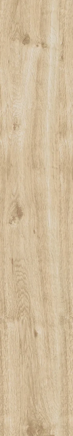 Einzelne Holzoptik-Fliese 15x90 cm in hellem Birkenbeige mit Astansätzen und rutschhemmender Struktur