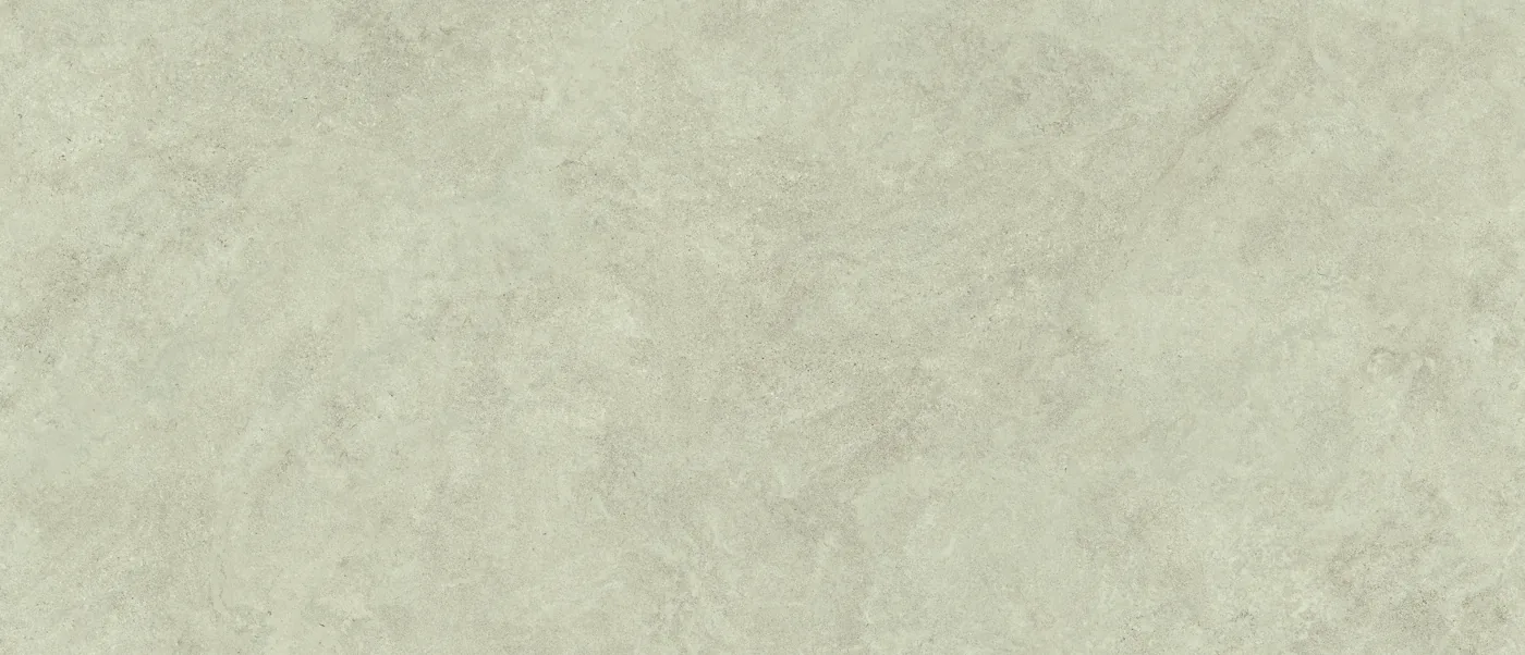 Boost Icor Dust von Atlas Concorde: warm hellgreiger Feinsteinzeug in matter Steinoptik, 120 x 278 cm