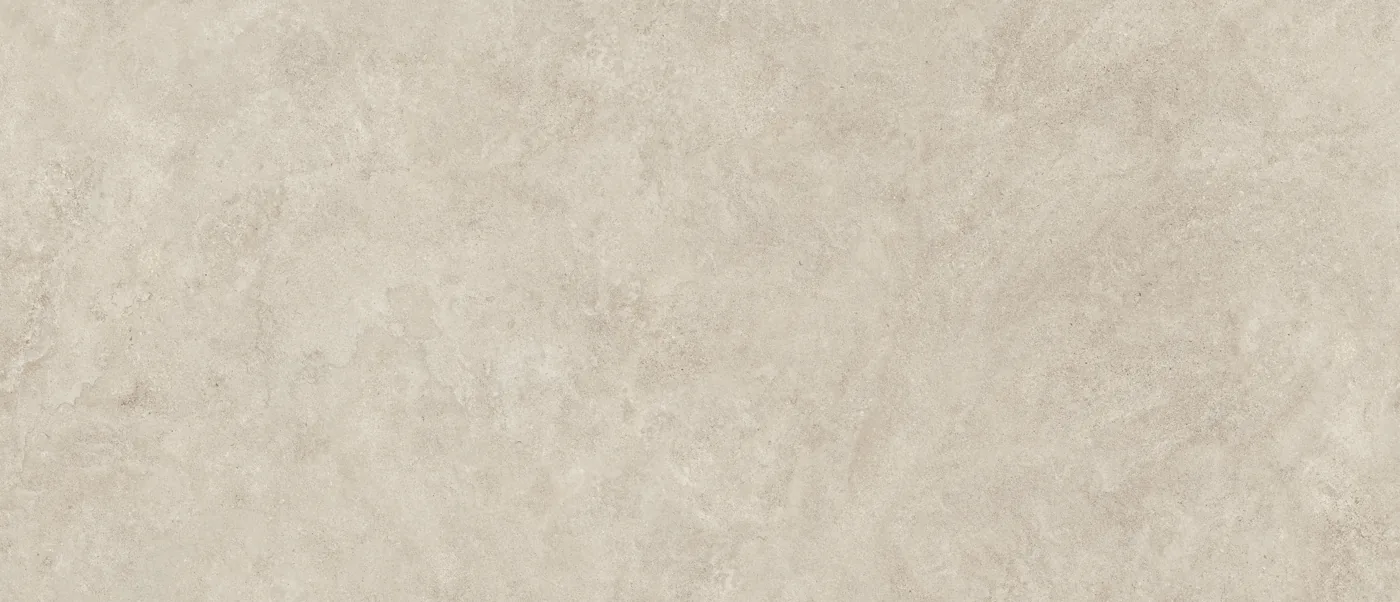 Boost Icor Dust von Atlas Concorde: warm hellgreiger Feinsteinzeug in matter Steinoptik, 120 x 278 cm