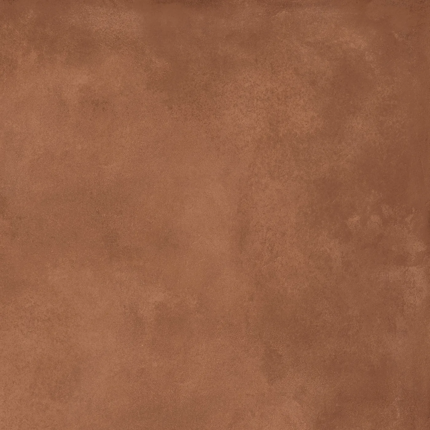 Rotbraune Fliese in Cotto-Optik, 80×80 cm, matt, mit wolkig-erdiger Tonstruktur über die ganze Fläche