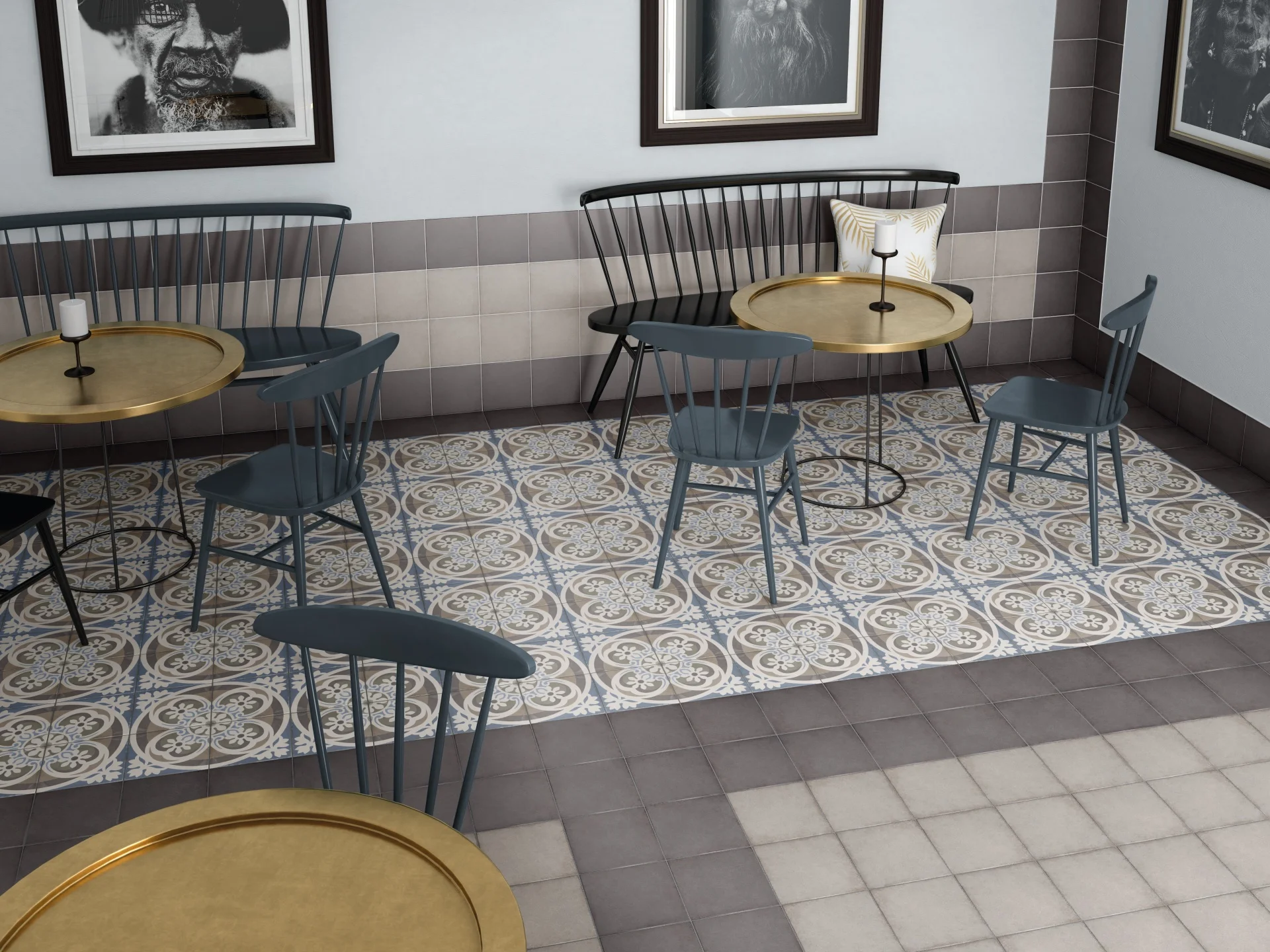 Equipe Art Nouveau Charcoal Grey Matt - 20x20 cm R9 B | 8.3 mm