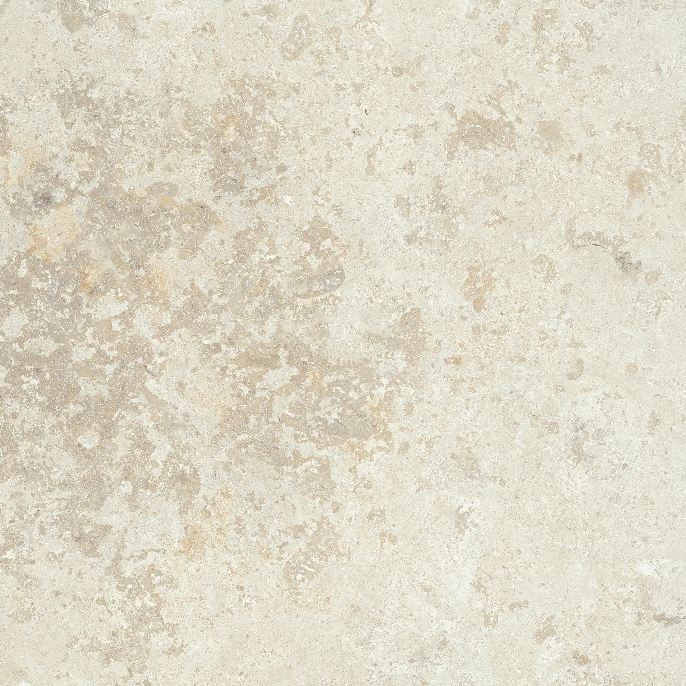 Hellbeige Steinoptik-Fliese mit wolkigen gelblichen und grauen Einschlüssen, 60×60 cm, in rutschhemmender Strukturoberfläche