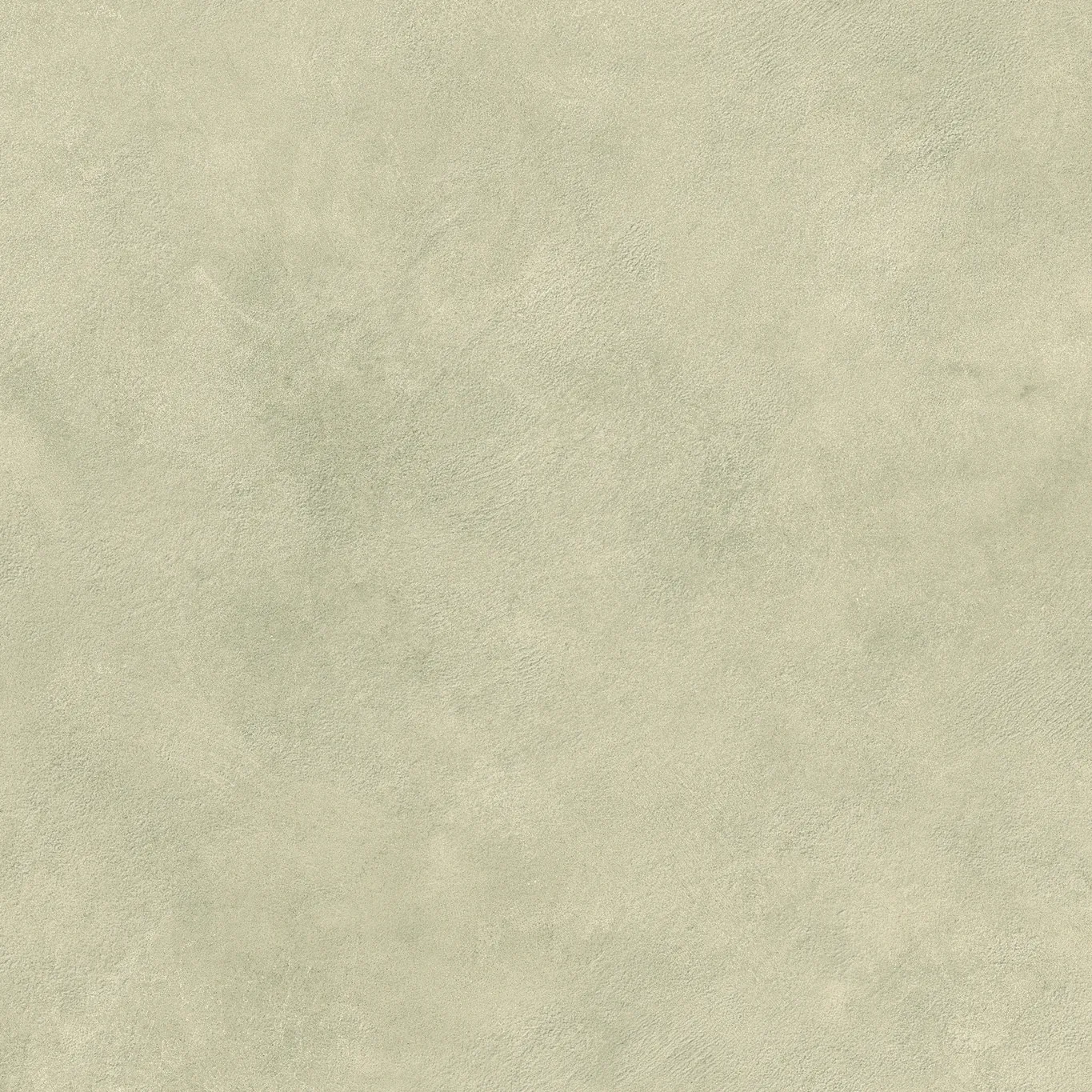 Hellbeige Betonoptik-Fliese 80×80 cm mit Grünstich, matt, mit wolkiger Lasur über die gesamte Fläche.