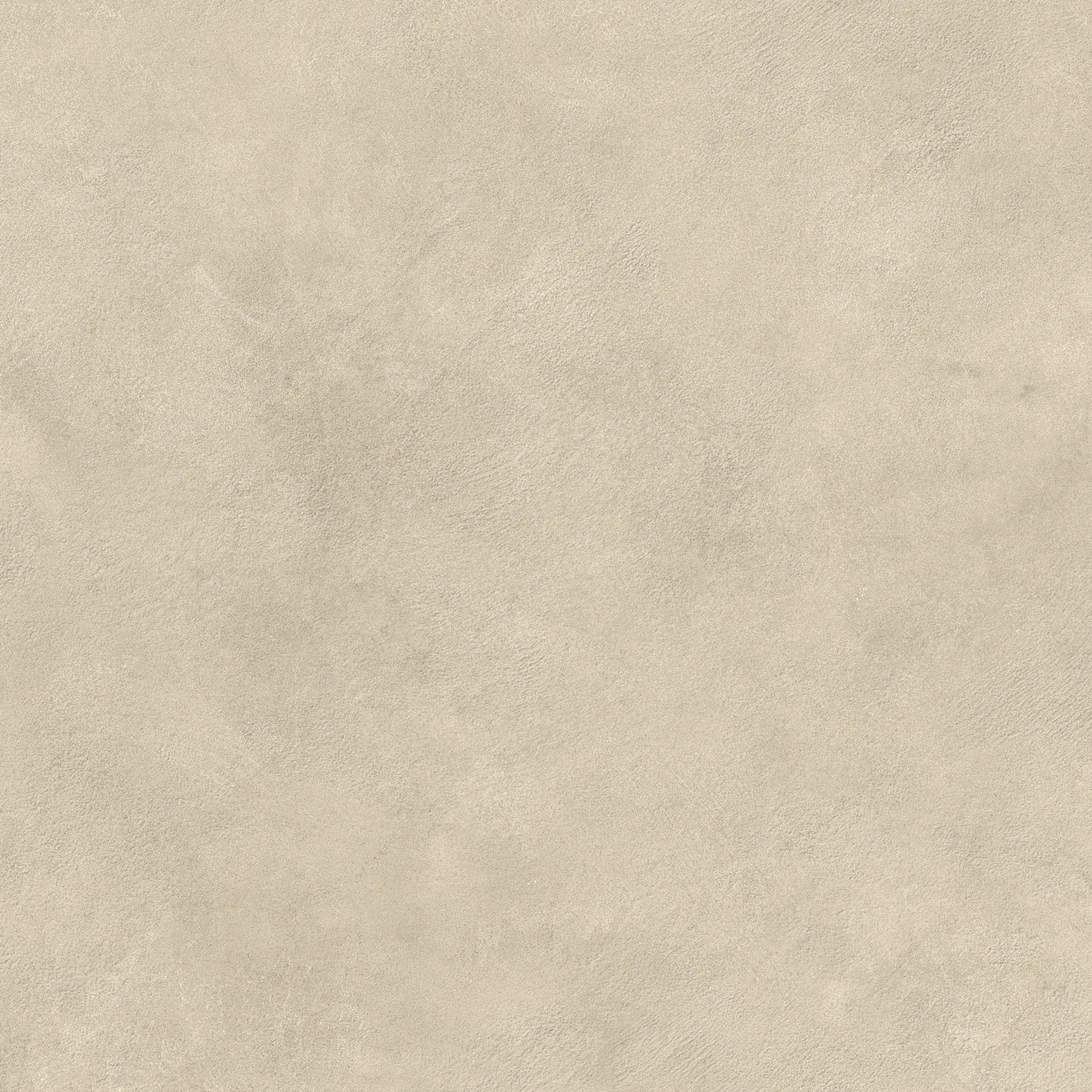 Hellbeige Betonoptik-Fliese 80×80 cm mit Grünstich, matt, mit wolkiger Lasur über die gesamte Fläche.