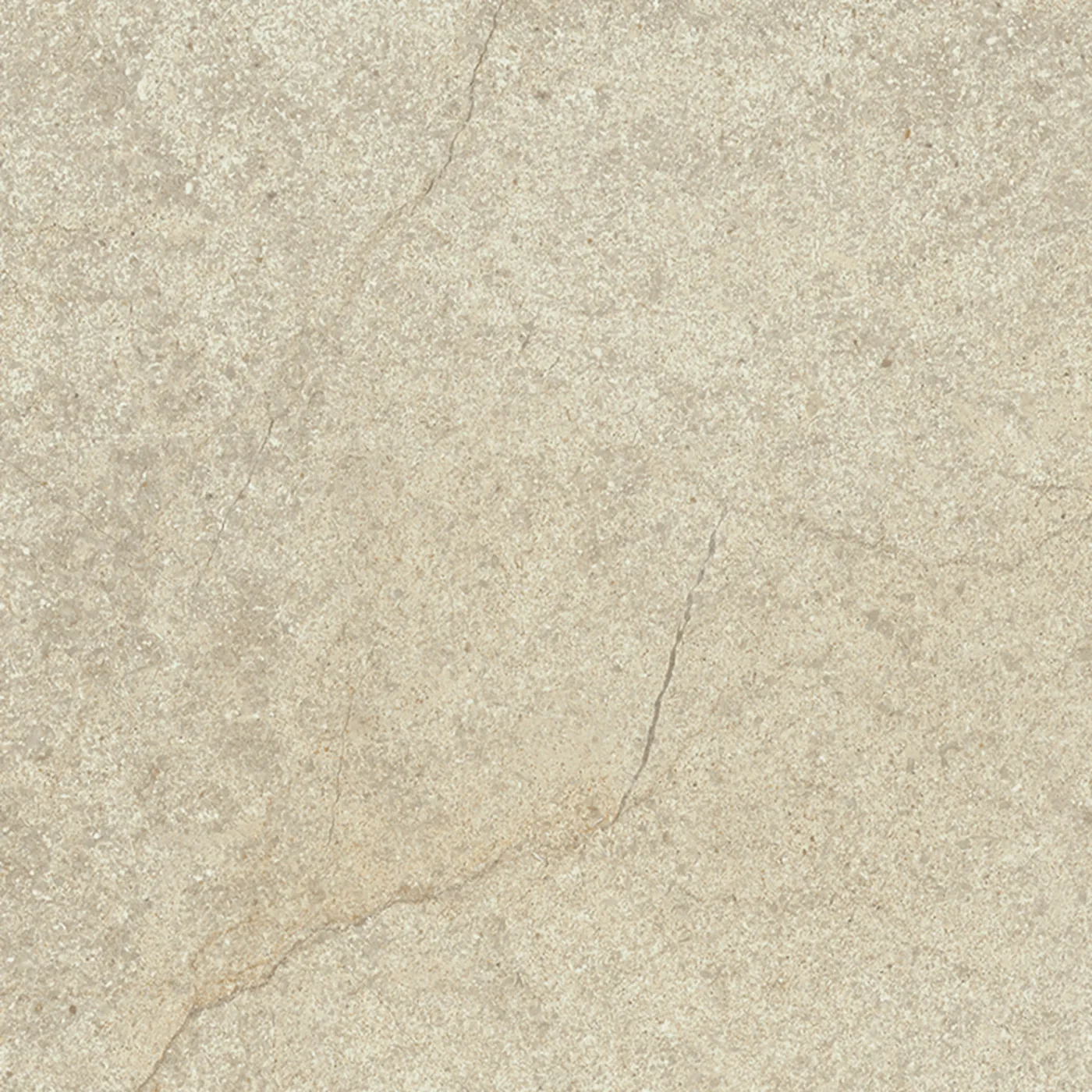 Warmbeige Steinoptik-Fliese mit feinen Rissadern und leichter Wolkung, 20×20 cm, in rutschhemmender Strukturoberfläche