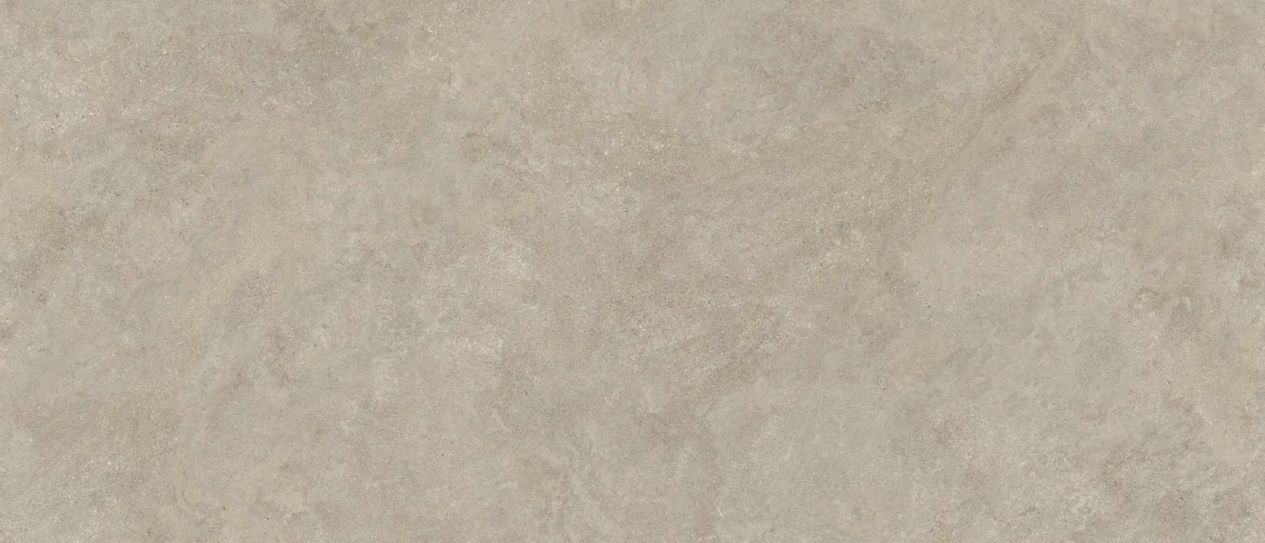 Boost Icor Oyster von Atlas Concorde: zart graugruener Feinsteinzeug in matter Steinoptik, 120 x 240 cm