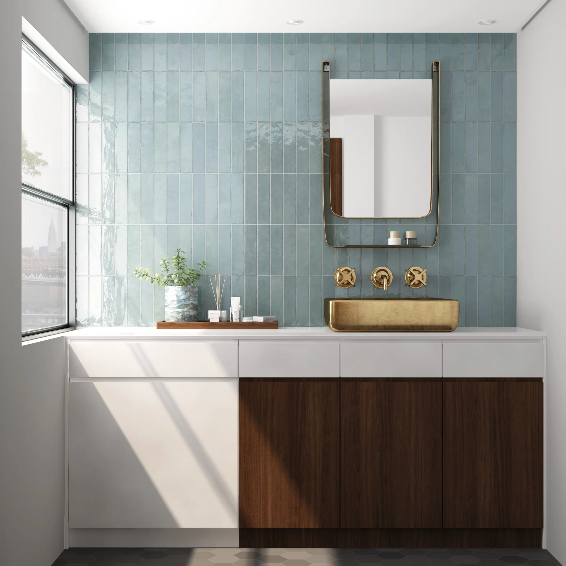 Equipe Tribeca Watercolour Glänzend - 6x24.6 cm | 8 mm