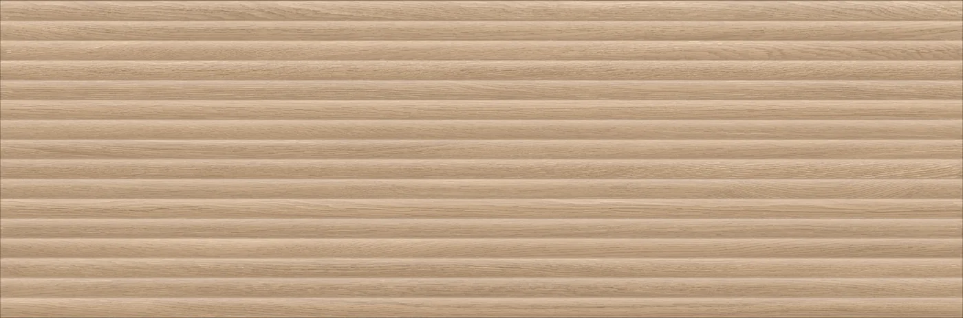 Marazzi Boiserie 3D Mod01 Rovere 40x120 cm, Wandfliese in Eichenoptik mit Rundstab-Relief