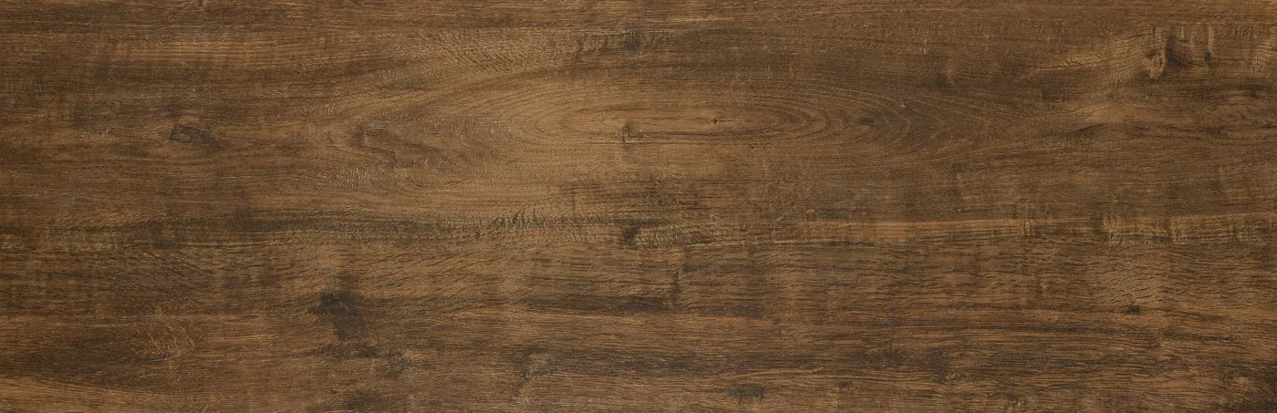 Marazzi Treverkhome20 Quercia: Terrassenplatte 40x120 cm in Holzoptik, dunkelbraune Eichendiele mit Rissen, 20 mm stark