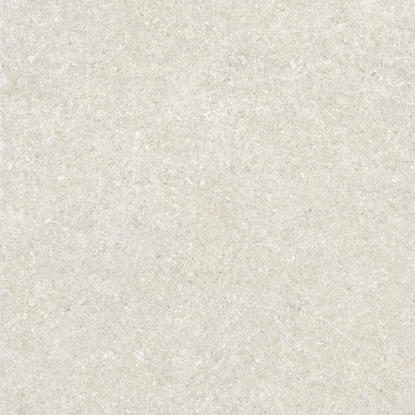 Sandbeige Steinoptik-Fliese 60x60 cm mit strukturierter Oberfläche, feine Körnung und helle Einsprengsel auf der Fläche.