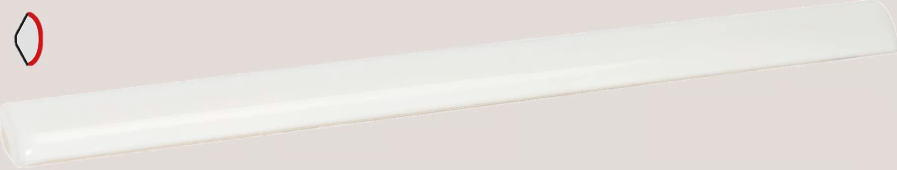 Equipe Lumina Formteil Jolly in White Alyssum glänzend, 1,2x20 cm: Formbild der Leiste, die echte Farbe zeigt der Farbkreis