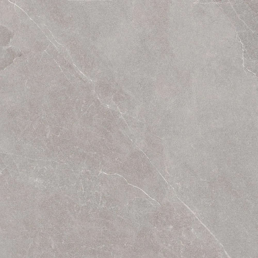 African Slate Greige: Feinsteinzeugfliese 80×80 cm in mittlerem Grau mit leicht warmem Unterton, matte Schieferoberfläche
