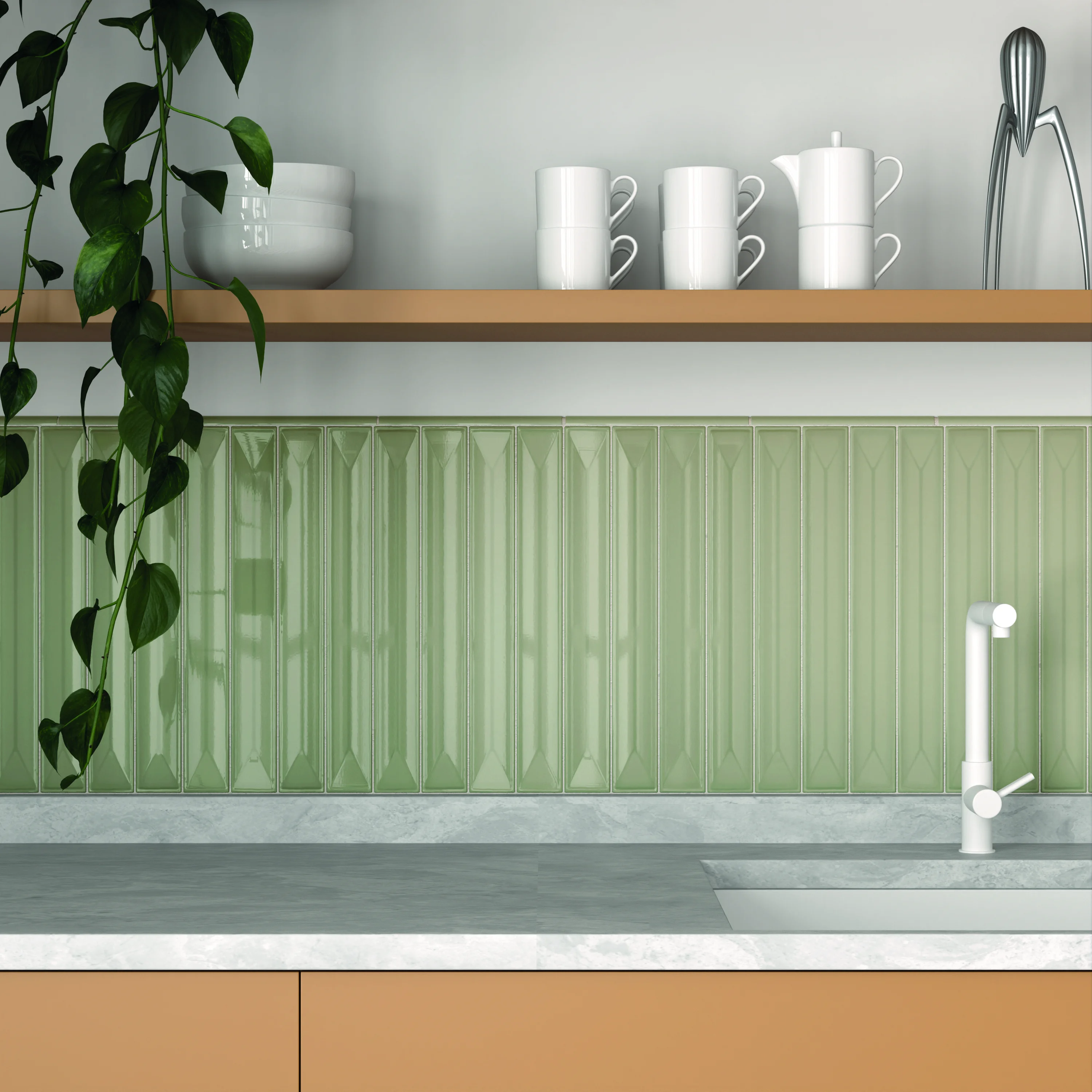 Equipe Vitral Olive Glänzend - 5x40 cm | 8.3 mm