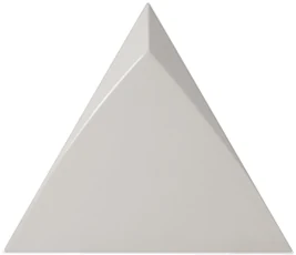 Equipe Magical 3 Tirol Light Grey, 10,8x12,4 cm: glänzende 3D-Wandfliese in hellgrau mit Diagonalrelief.