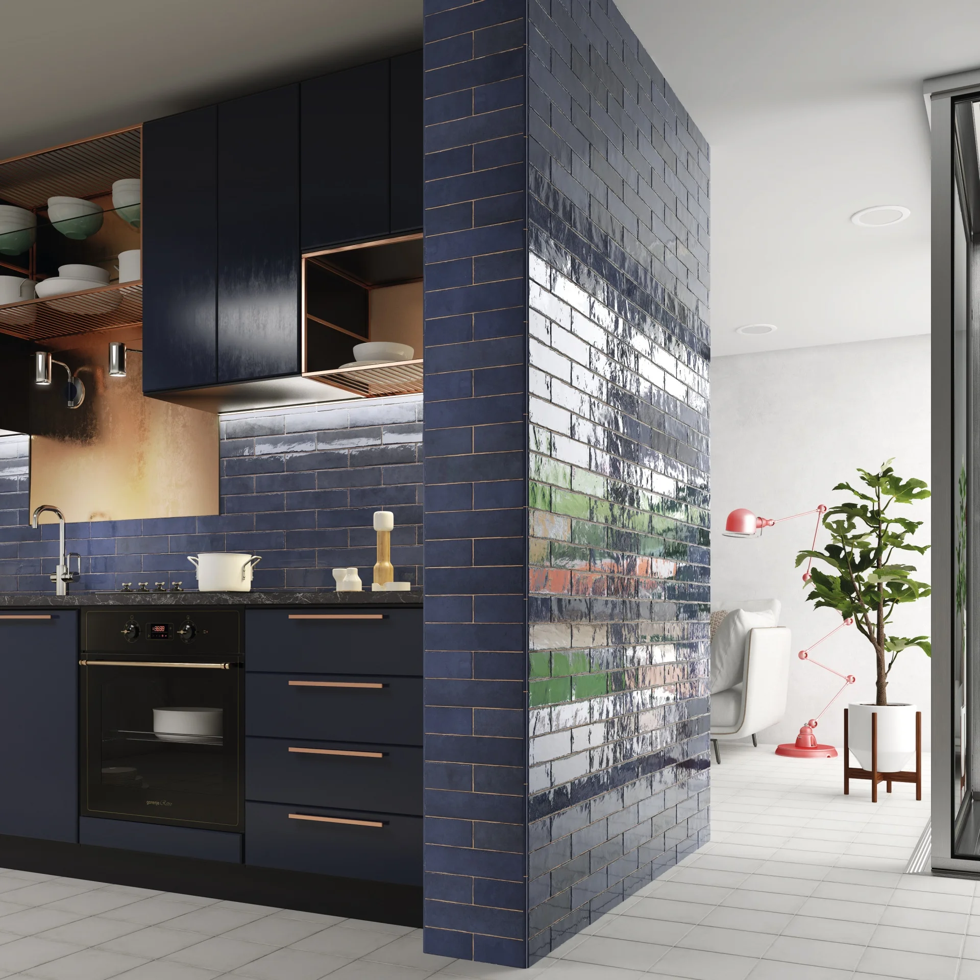 Equipe Tribeca Blue Note Glänzend - 6x24.6 cm | 8 mm