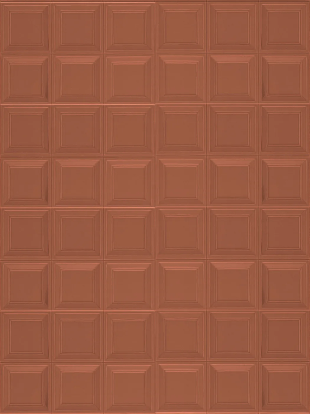 Marazzi Bliss 3D Square Brick: terrakottafarbene Wandfliese mit Kassettenrelief aus quadratischen Feldern, glänzend