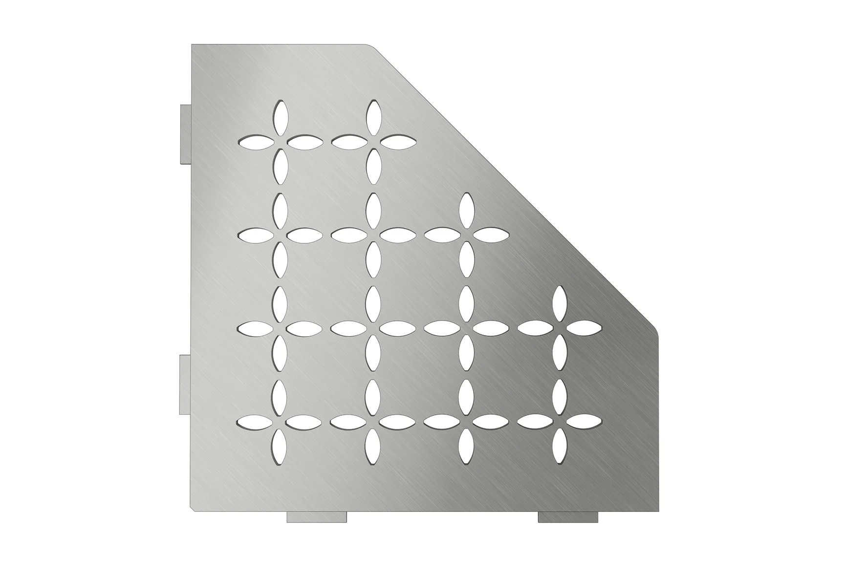 Schlüter Shelf E Floral Edelstahl gebürstet - 195x195 mm | Fünfeckig