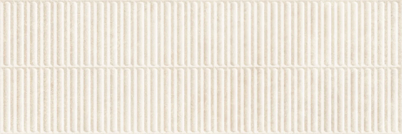 Wandfliese Marazzi Room Wall 3D Match Beige 30x90 cm mit senkrechtem Rippenrelief
