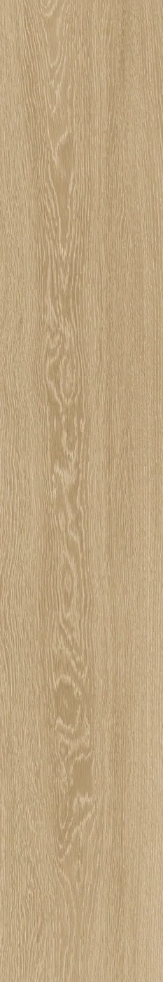 Beige Holzoptik-Fliese 20x120 cm mit heller, gefladerter Eichenmaserung in warmem Sandton.
