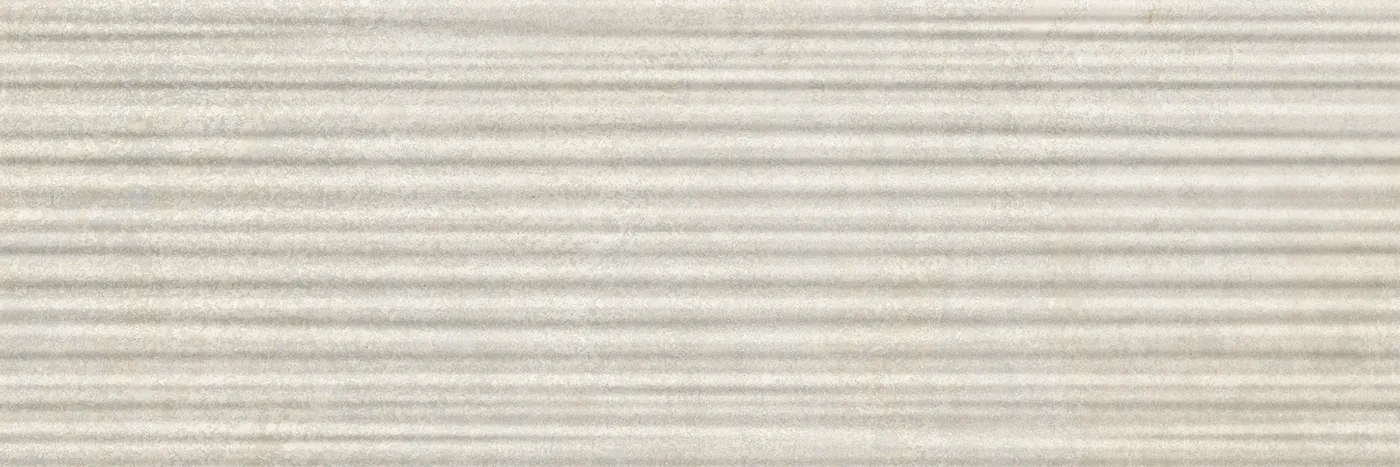 Wandfliese Marazzi Room Wall 3D Blaze Bianco 20x60 cm mit waagerechten Rillen, Steingut