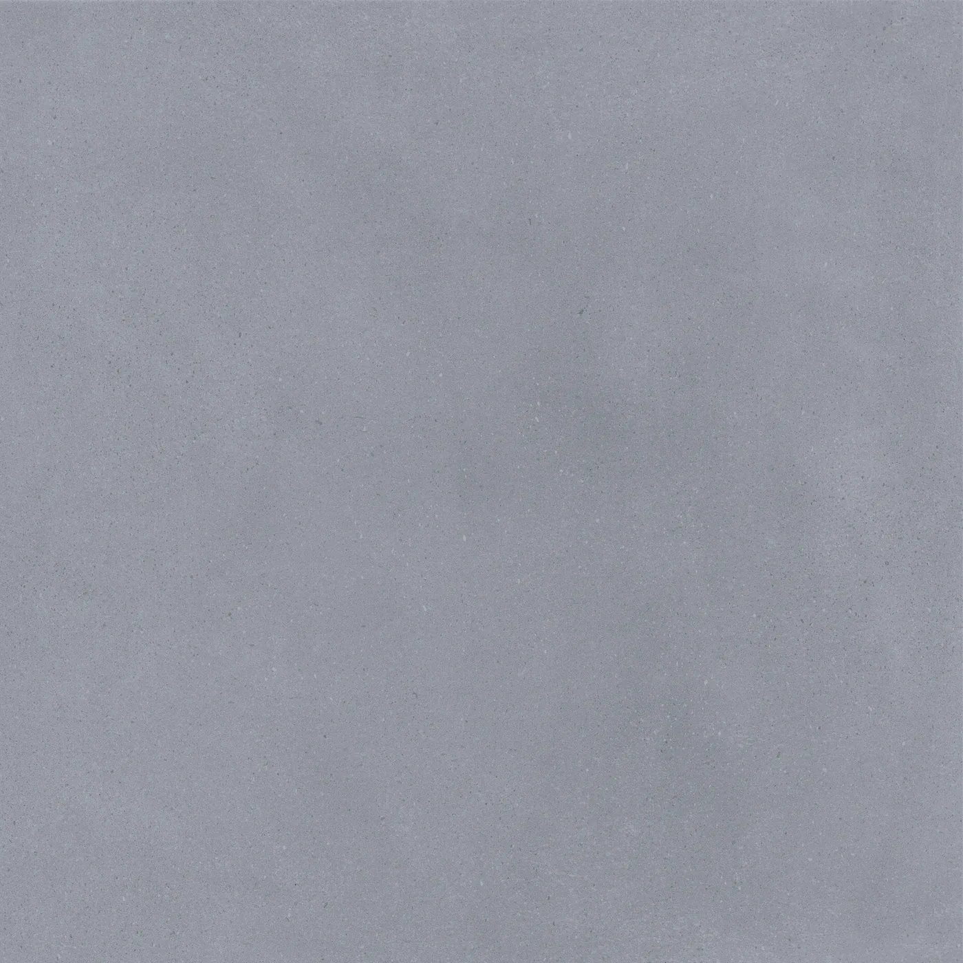 Bleigrau-bläuliche Betonoptik-Fliese 75x75 cm mit wolkiger, wie gespachtelt wirkender Schattierung, matt.