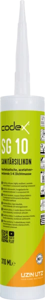 Codex SG 10 Sanitärsilikon in Transparent, 310-ml-Kartusche