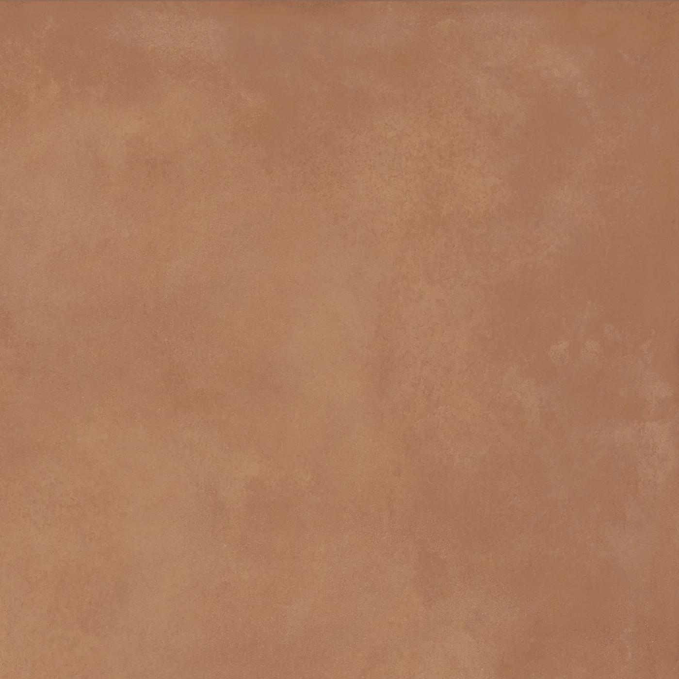 Orangebraune Fliese in Cotto-Optik, 80×80 cm, matt, mit wolkig-erdiger Tonstruktur über die ganze Fläche
