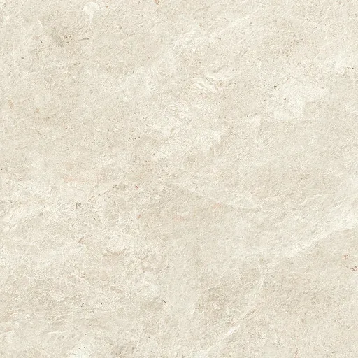 Helle matte Steinoptik-Oberflaeche mit ruhigem Farbspiel zwischen Creme und zartem Grau aus der Naehe betrachtet