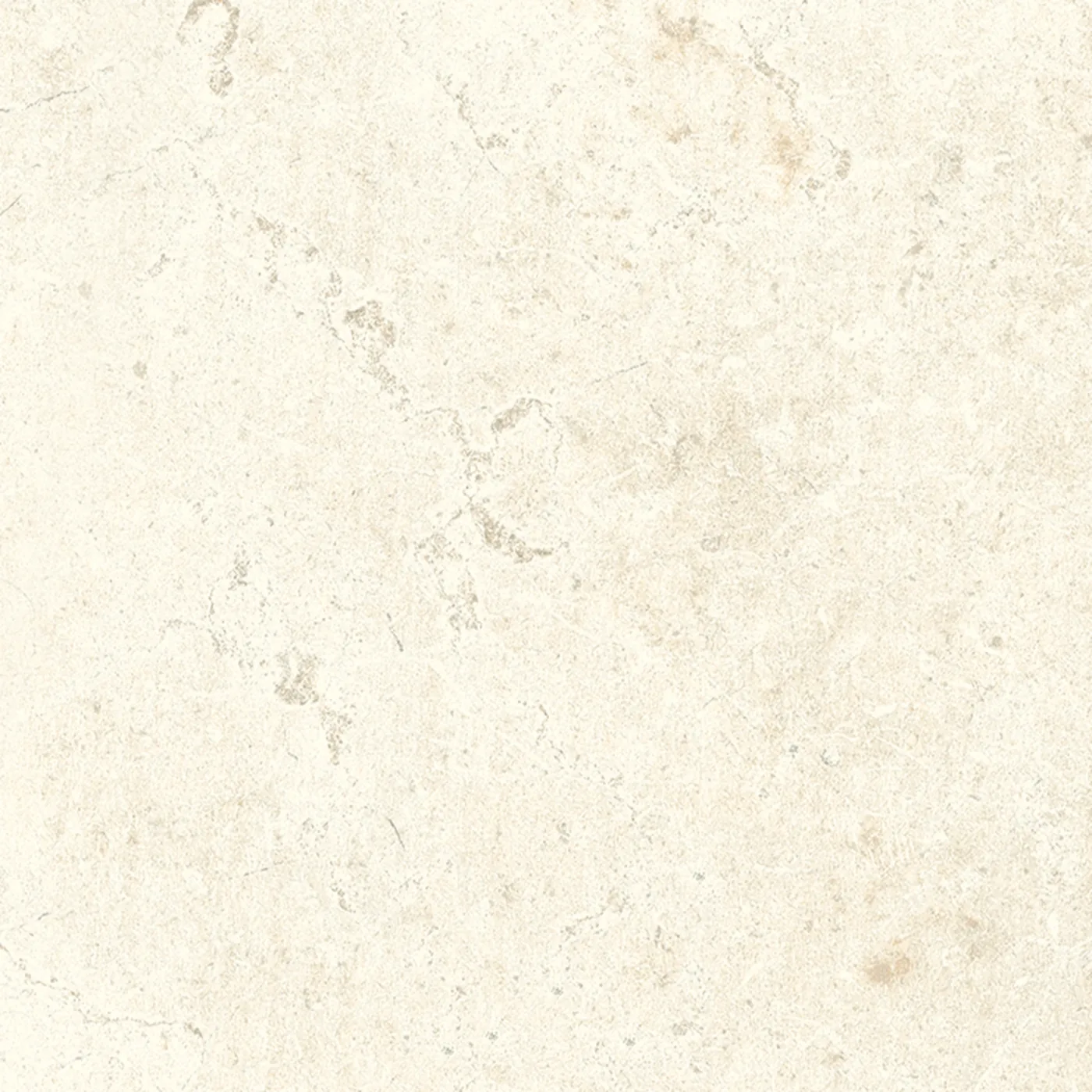 Cremeweiße Steinoptik-Fliese mit ruhiger Fläche und zarten hellen Wolken, 20×20 cm, in rutschhemmender Strukturoberfläche