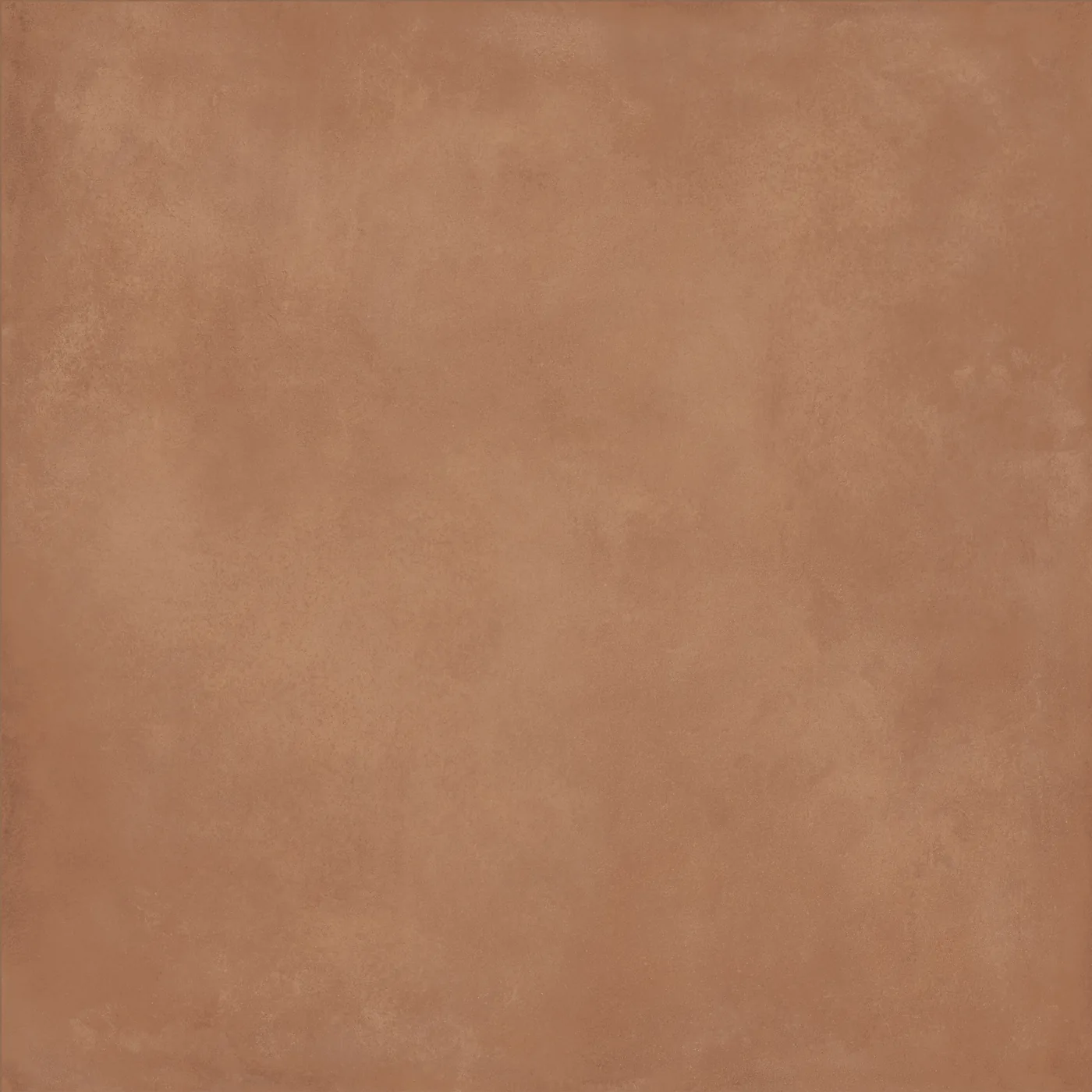 Orangebraune Fliese in Cotto-Optik, 120×120 cm, matt, mit wolkig-erdiger Tonstruktur über die ganze Fläche