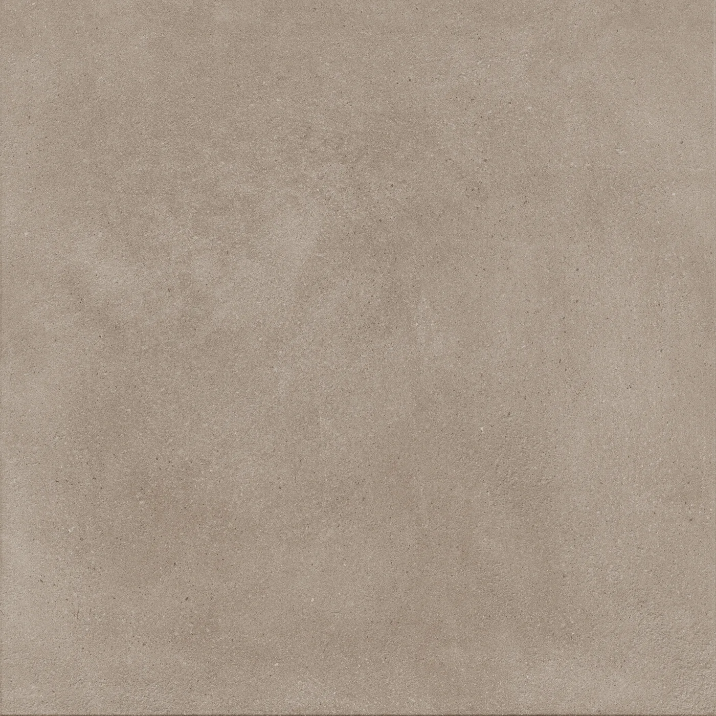 Graubraune Betonoptik-Fliese 75x75 cm mit wolkiger, wie gespachtelt wirkender Schattierung auf der Fläche, matt.