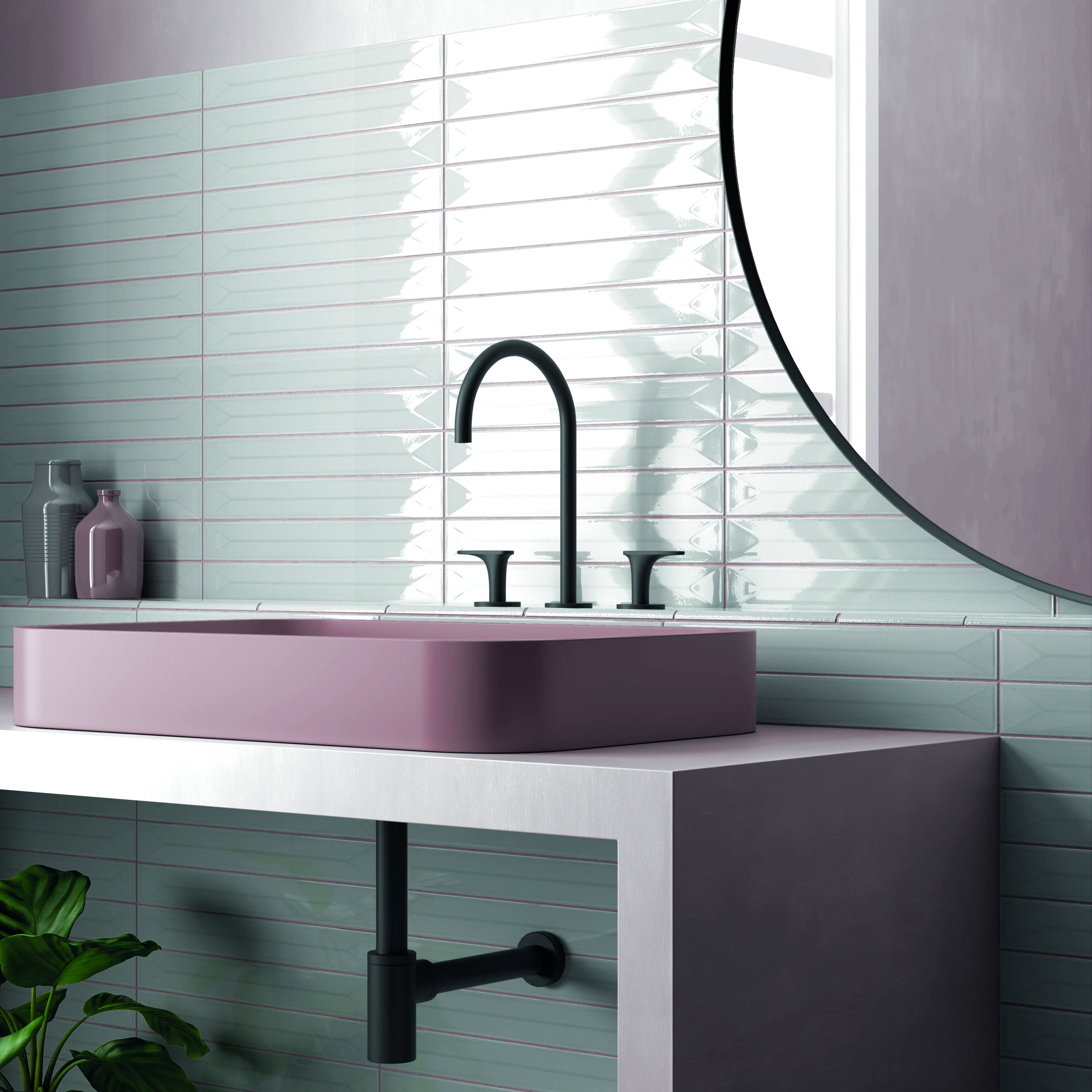 Equipe Vitral Axis Light Grey Glänzend - 5x40 cm | 8.3 mm