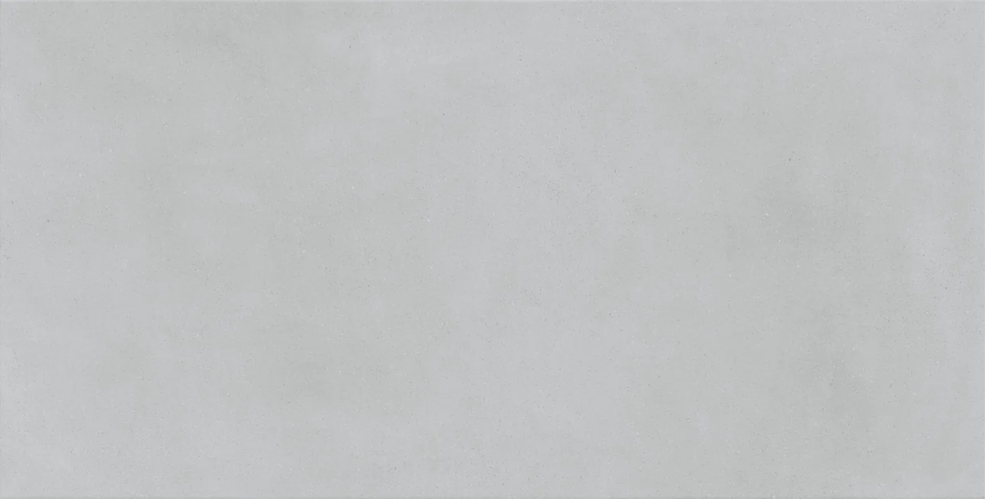 Mittelgraue Betonoptik-Fliese 75x150 cm mit wolkiger, wie gespachtelt wirkender Schattierung, matt.