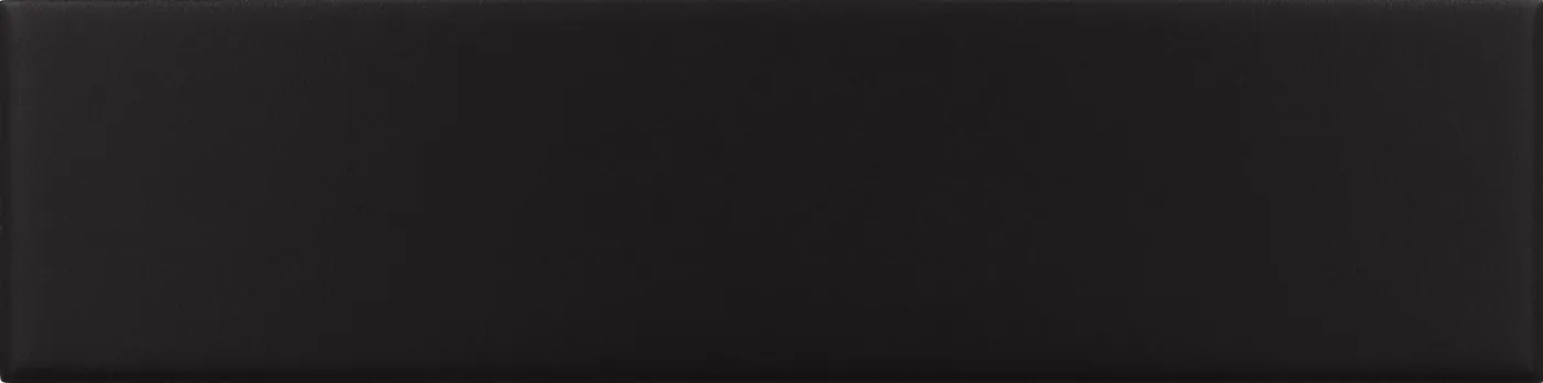 Equipe Costa Nova Black Wandfliese 5x20 cm aus glasiertem Steingut, matt, glatte Oberfläche, für Innenwände.