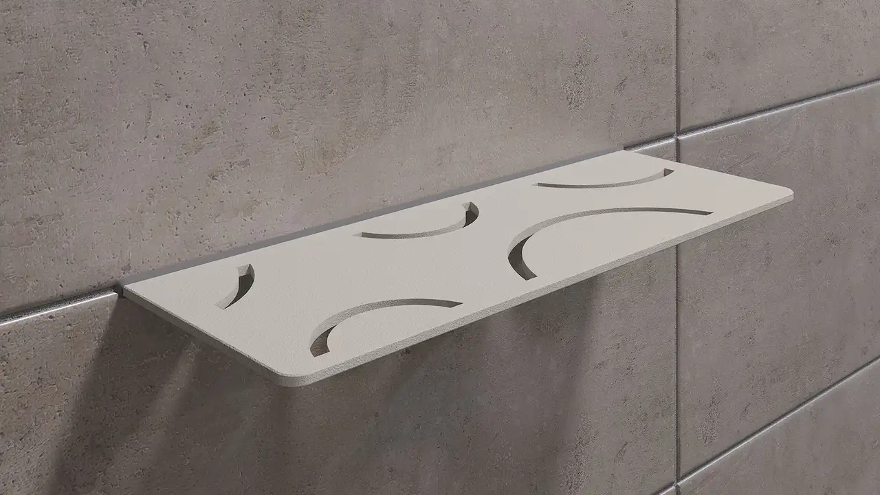 Schlüter Shelf Duschablage Curve Beigegrau - 21x21 cm | Dreieckig