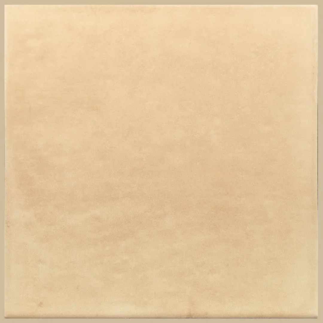 Sandbeige Bodenfliese 20×20 cm in matter Zementoptik mit weicher, wolkiger Oberfläche im Naturton.
