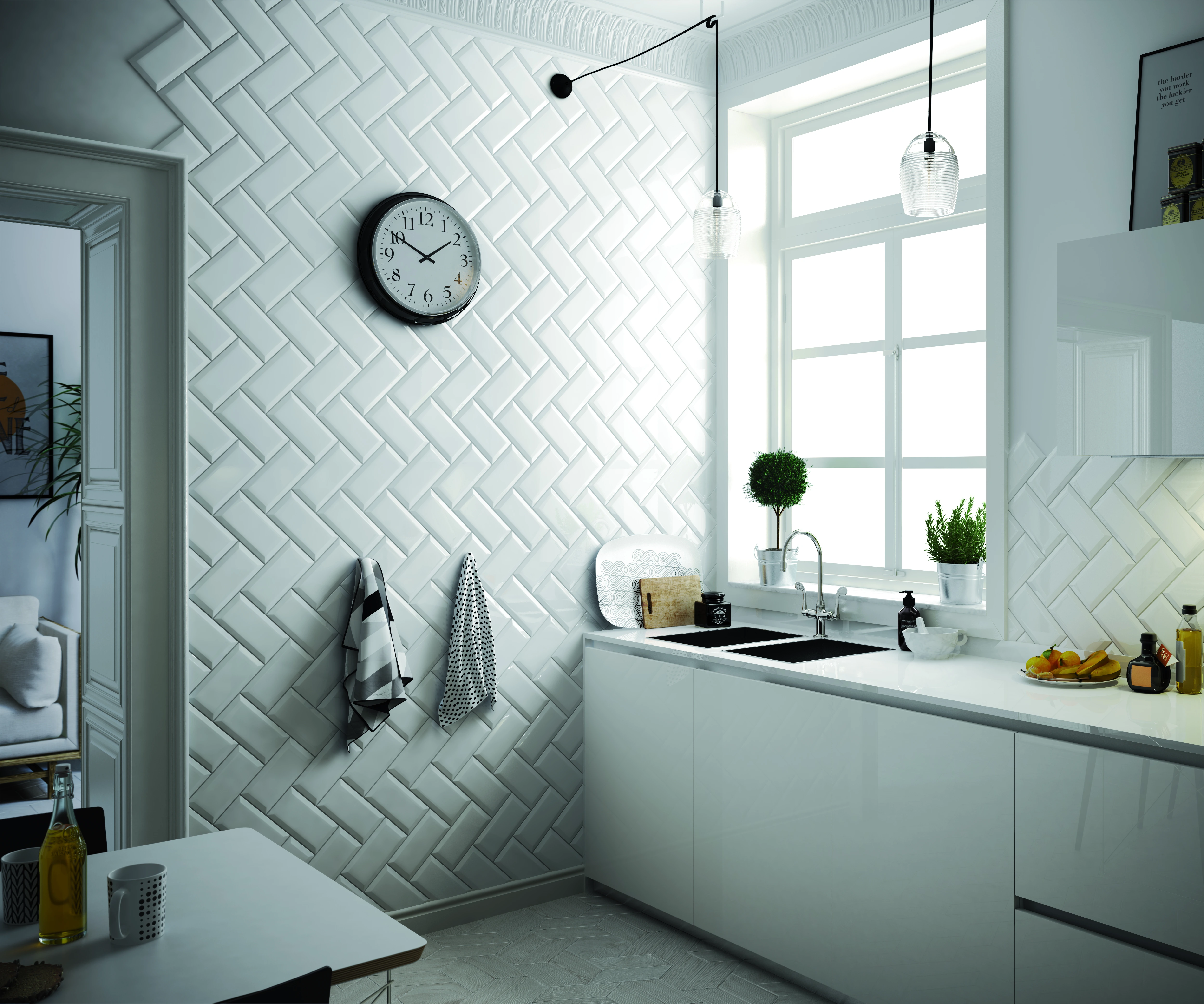 Equipe Metro White Glänzend - 10x20 cm | 8 mm