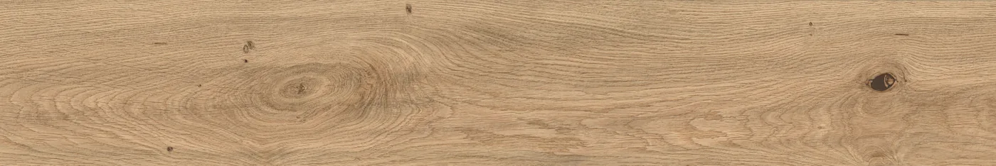 Atlas Concorde Log Icon Oak 20x120 cm – Feinsteinzeug in Holzoptik mit warmer Eichenmaserung, matte Oberfläche, Frontansicht