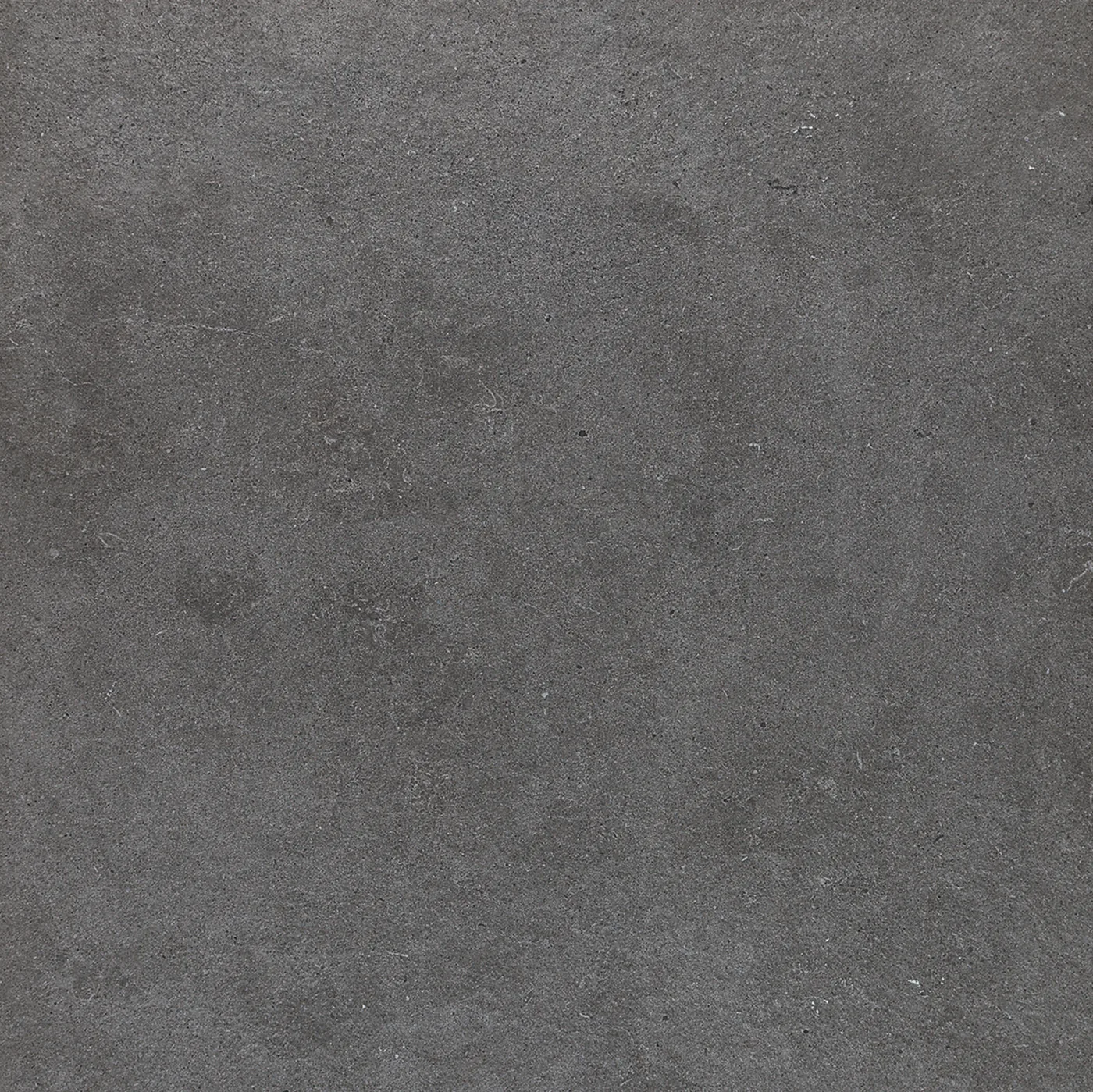 Anthrazitschwarze Feinsteinzeug-Terrassenplatte 60×60 cm in Sandsteinoptik, 20 mm stark, mit feinen hellen Sprenkeln.