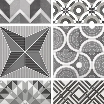 Dekor-Vorschau Patchwork B&W der Equipe-Serie.