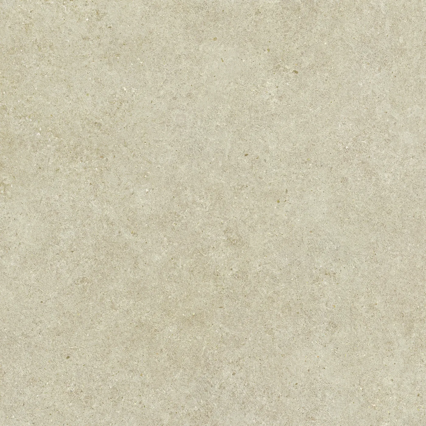 Cremefarbene großformatig quadratische Bodenfliese in Steinoptik mit feinstrukturierter Oberfläche und ruhigem Farbspiel.