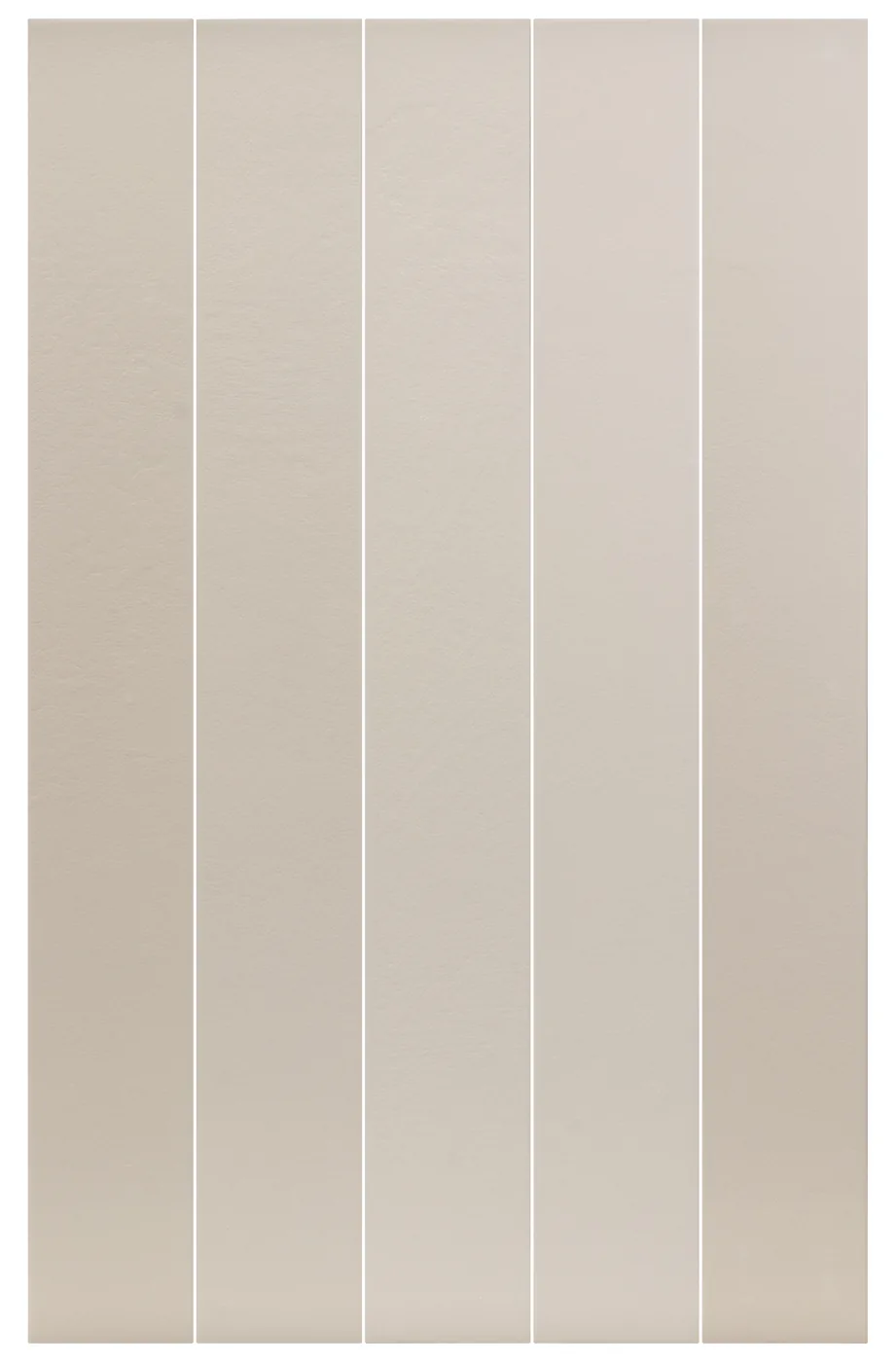 Hellgrau-beige Steinoptik-Fliese im Langformat 7,5x60 cm, matt, mit feiner gleichmäßiger Oberflächenstruktur.